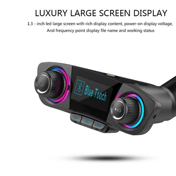 

BT06 Bluetooth Car Kit Handsfree FM Transmitter LED Screen Dual USB Charging Audio Car MP3 Player Support U Disk TF Card