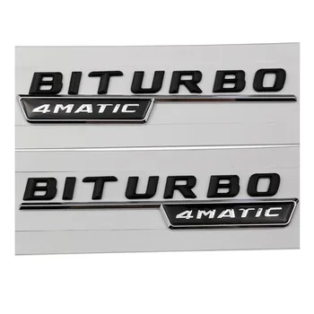 

2pcs Chrome Car Tuning Biturbo 4MATIC Side Decal Badge Sticker For Mercedes-Benz C43 AMG W212 E63 W202 W205 W207