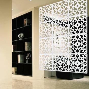 

Wall Hanging Room Screen Divider 12Pcs/Lot PVC Curtain Panels Partition Screens Carved Space Division Home Decoration Crafts