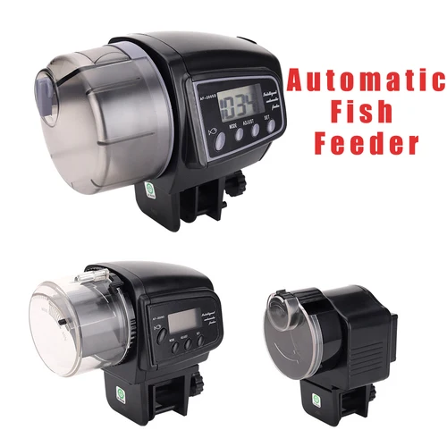Buy LCD Display 100ML Automatic Fish Feeder with Timer Feeding Dispenser Aquarium Fish Feeder for Aquarium Fish Tank Auto Feeders