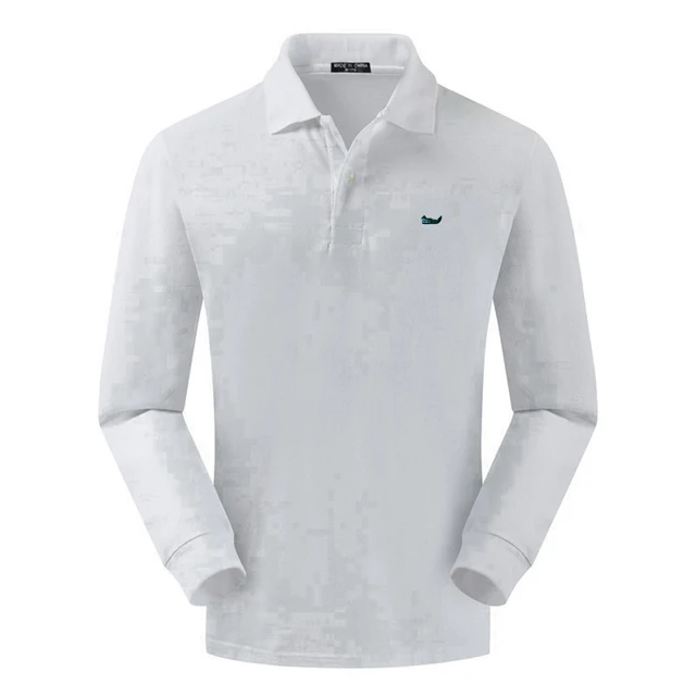 High Quality Spring Autumn 100% Cotton Embroidery Logo Casual Polo Shirts Men's Long Sleeve Polo Shirt 2021 New Arrival Tops Tee white