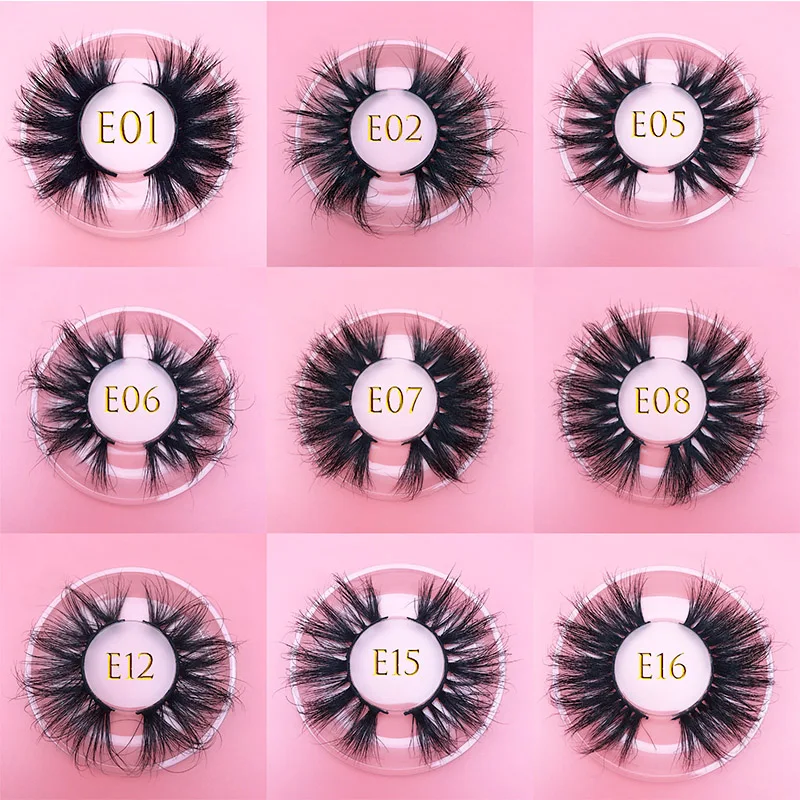 25mm E06 MIKIWI 100% handmade natural  thick  Eye lashes wispy makeup extention tools 3D mink hair volume soft false  eyelashes