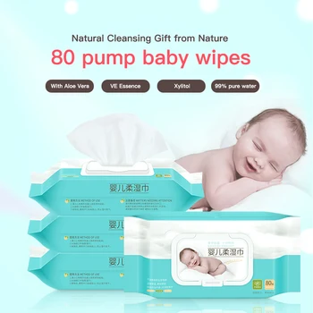 

Baby Wipes Baby Wet Tissue Soft Multiple Use Tissues Child Daily Skin Care Papers Wet Wipes Skin-friendly No alcohol