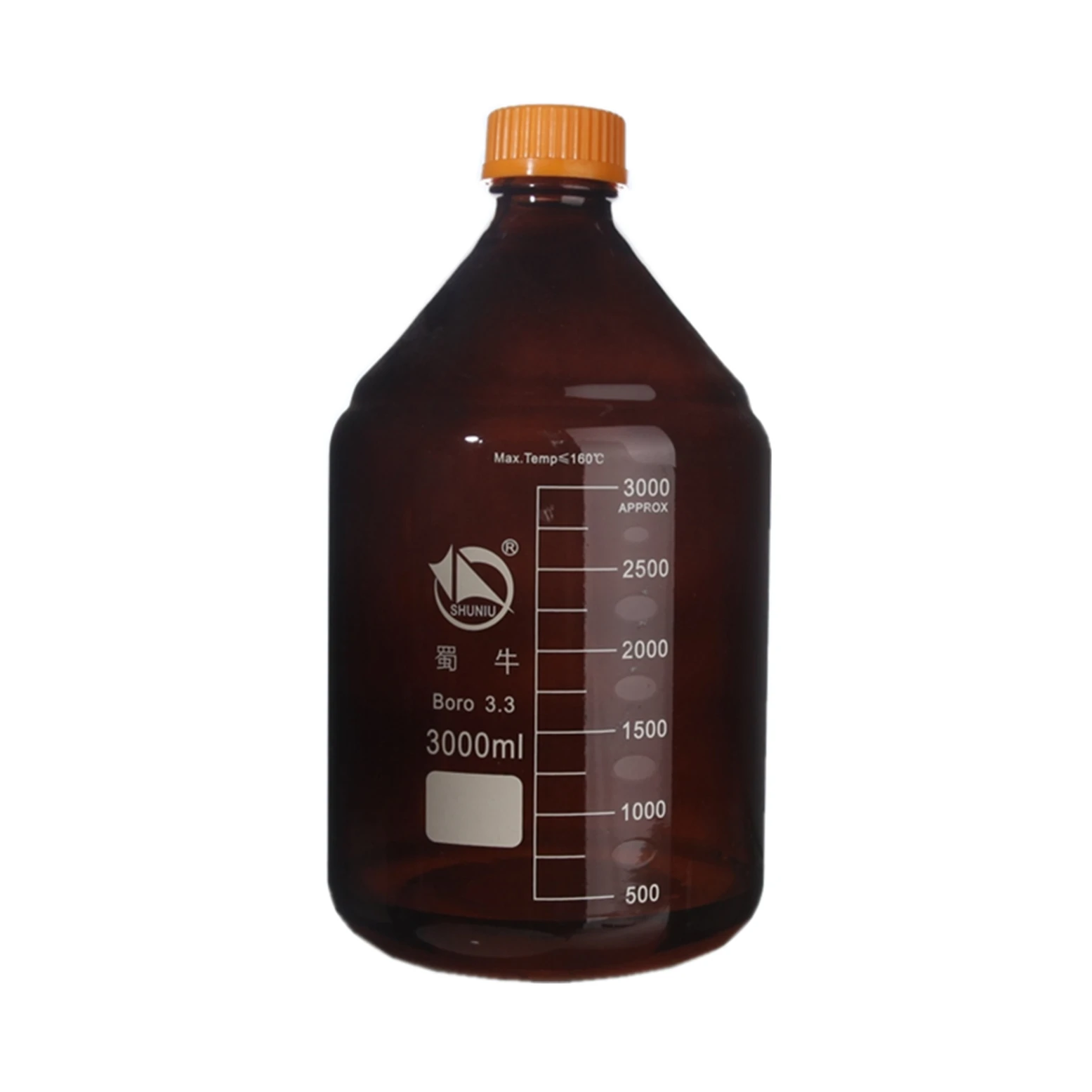Lab Glass Amber Reagent Bottle Screw Cap Laboratory Brown Flask Chemistry Vessel