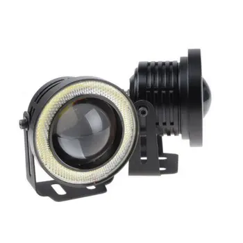 

1/2PCS 12V Car Led Lens Fog Lamp 30W Assembly With Cob Angel Eye Led Fog Lamp Modified Fisheye Daytime Running Light