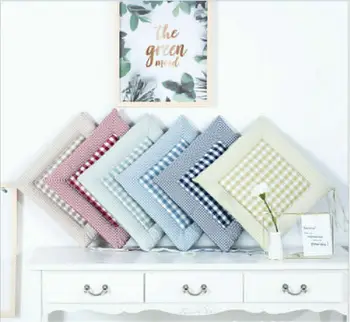 

40*40cm Indoor/Outdoor Cushion Seat Chair Pad with Ties Plaid Pastoral Garden Dining Yard Patio Office Cushion