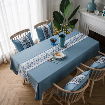 

Free Shipping Waterproof Oilproof Stones Printing Imitation Flax Rectangle Dining Table Cover Tea Table Cloth 1pc