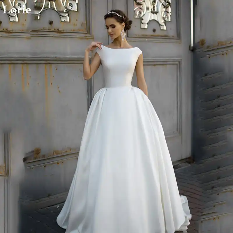 vestido de noiva cetim liso