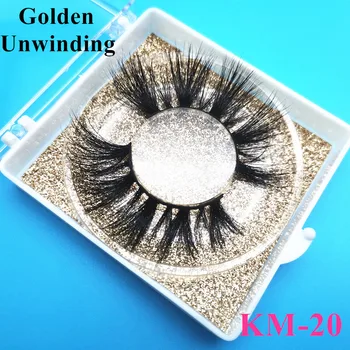 

Golden Unwinding KM-20 wholesale dramatic long mink 3d 25mm mink lashes bulk false eyelashes with custom box eyelashes vendor