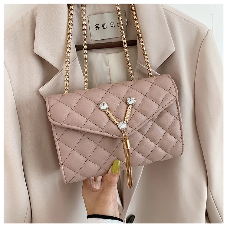 Женская сумка Bolsas Feminina Bolsos Mujer, новинка, Корейская версия, универсальная сумка-мессенджер на одно плечо с цепочкой, маленькая квадратная сумка