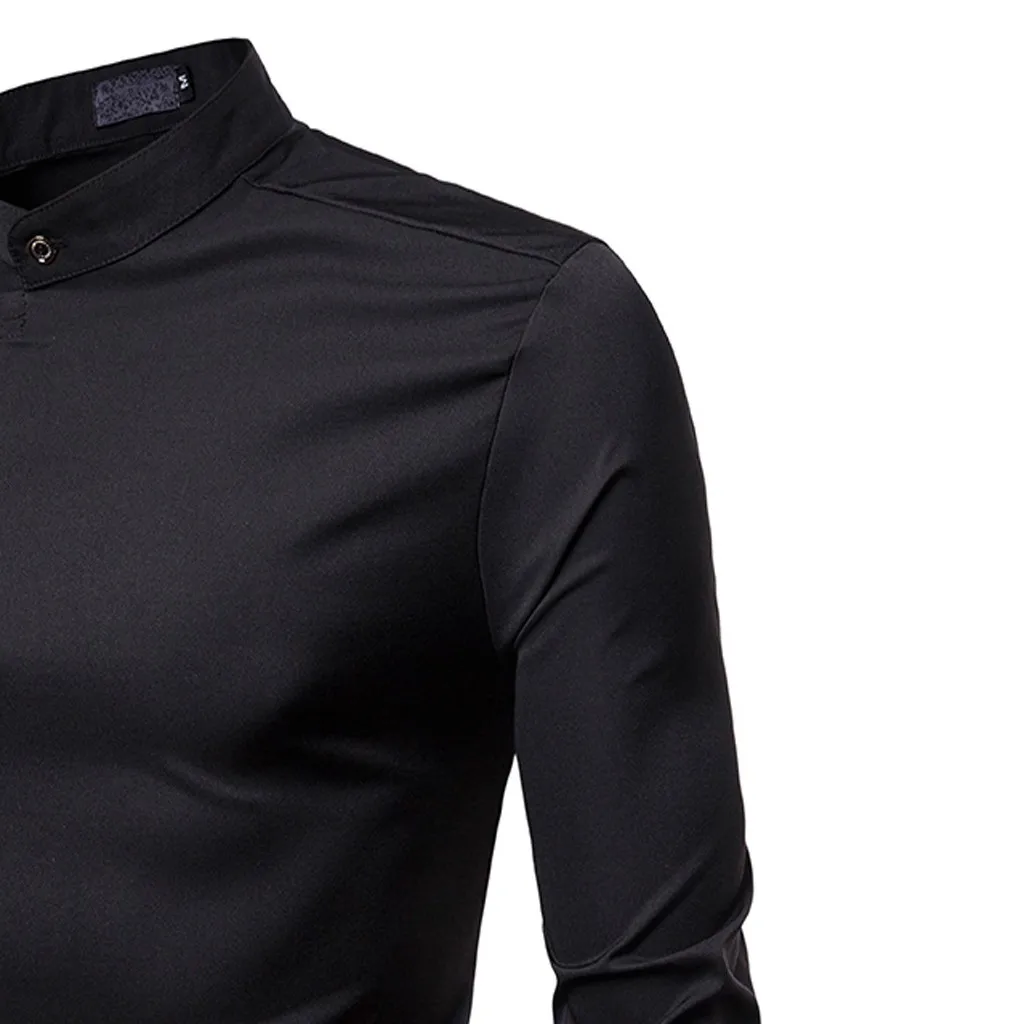 Camisas Hombre, мужская рубашка с длинным рукавом, одноцветная Повседневная рубашка на пуговицах, топ, блуза, одноцветные мужские рубашки на пуговицах размера плюс
