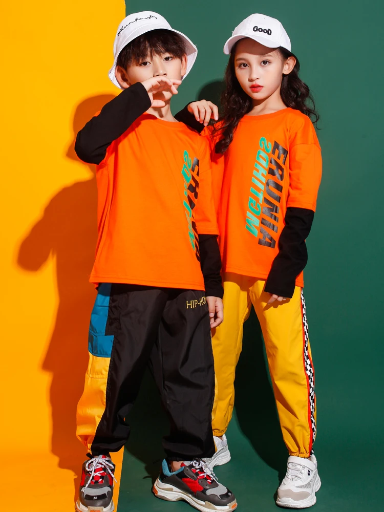 Ropa de Hip Hop para niños, sudadera, pantalones de jogging, trajes de chándal holgados para correr, traje baile de Jazz para y niños| | - AliExpress