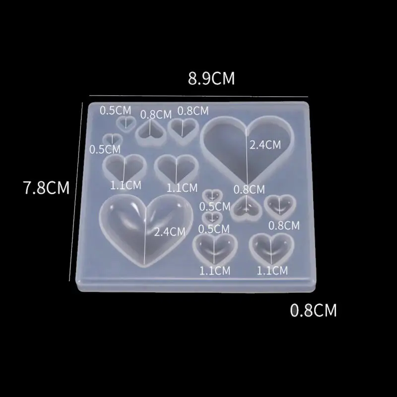 Kawaii Resin Heart Cabochon Silicone Molds DIY Dried Flowers Jewelry Charms Tool Cute Mini Puffy Heart UV Resin Pendant Mold