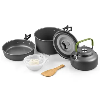 

Camping Cookware Outdoor Cookware Set Camping Tableware Cooking Set Travel Tableware Cutlery Utensils Hiking Picnic Set,Black