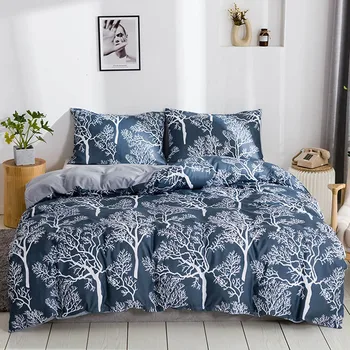 

Blue Tree Pattern Duvet Cover Home Bedding Quilt Cover with Pillowcase Single Double Full Queen King Sizes