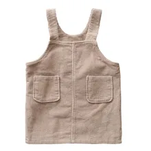 Осенне-зимнее вельветовое платье-сарафан для девочек свободные платья на бретелях для маленьких девочек комбинезоны для малышей Vestidos, Детский комбинезон с лямками