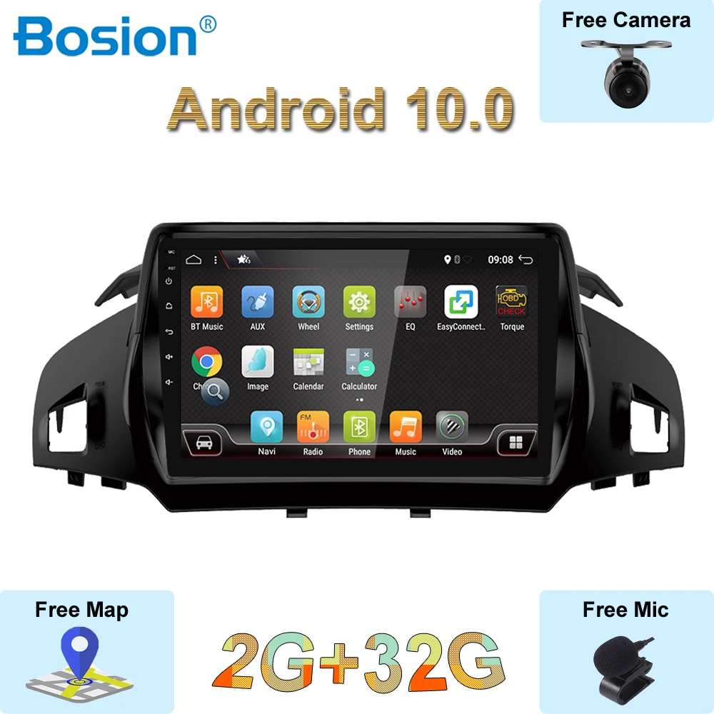 

9inch 2.5D IPS Android 10.0 Car Radio GPS Player For ford kuga 2013-2017 Car Radio Stereo Head Unit Navigation Free External mic