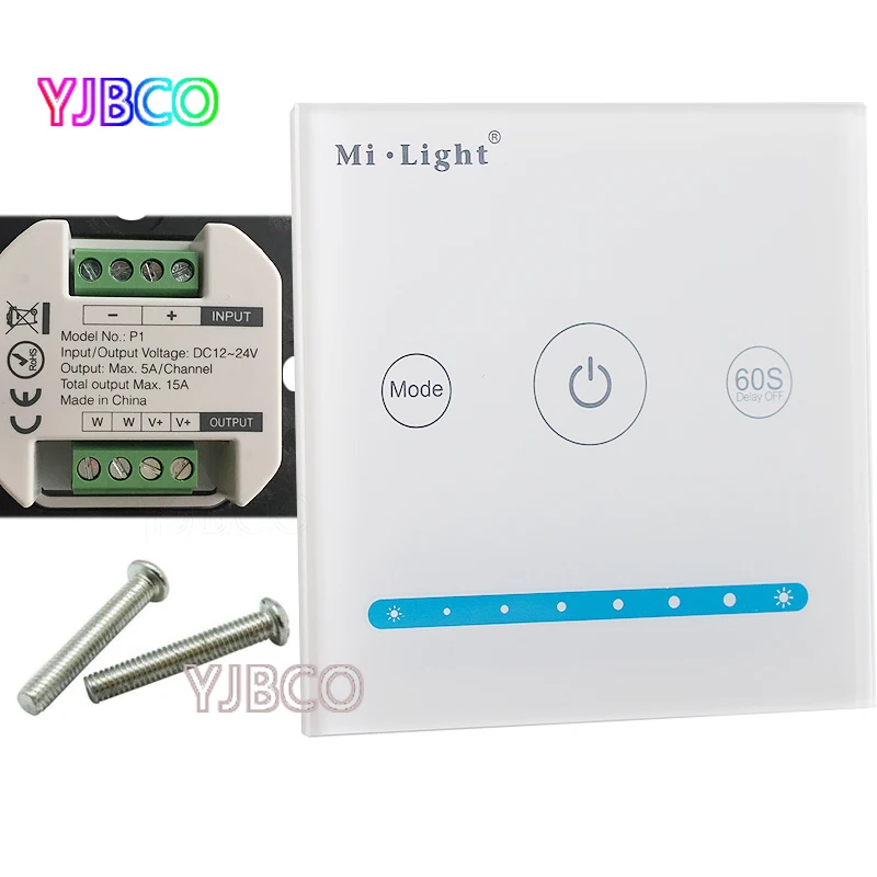 

Milight P1 led Smart Panel Controller Touch Switch Adjust Brightness,DC12V-24V Dimmer Controller for led Strip/Panel Light