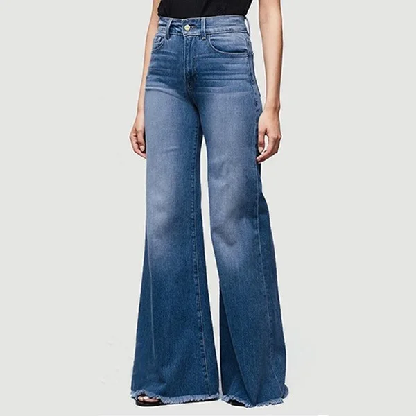 Nizza di Alta Vita pantaloni Larghi del Piedino Dei Jeans Boyfriend Jeans  Per Le Donne Denim Skinny della Donna Dei Jeans Femminili Dei Jeans a Zampa  Più Il Formato 5XL Nero Blu|Jeans| -