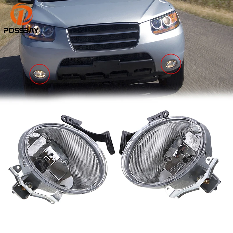 Автомобильные противотуманные фары POSSBAY для переднего бампера желтые галогенные