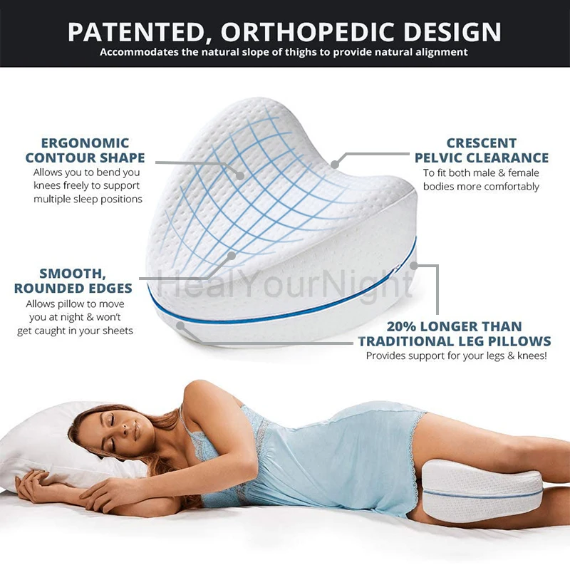 2023 Knee Leg Pillow Memory Foam For Back Pain Sleeping Rest Between Legs  USA