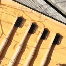 Волнистая бамбуковая зубная щетка для путешествий мягкая из искусственного ворса tandenborstel деревянная ручка экологическая щетка