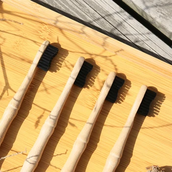 

Wave Shape Bamboo Toothbrush Travel Tooth brush Soft fiber bristles tandenborstel Wooden Handle Environmentally Teethbrush