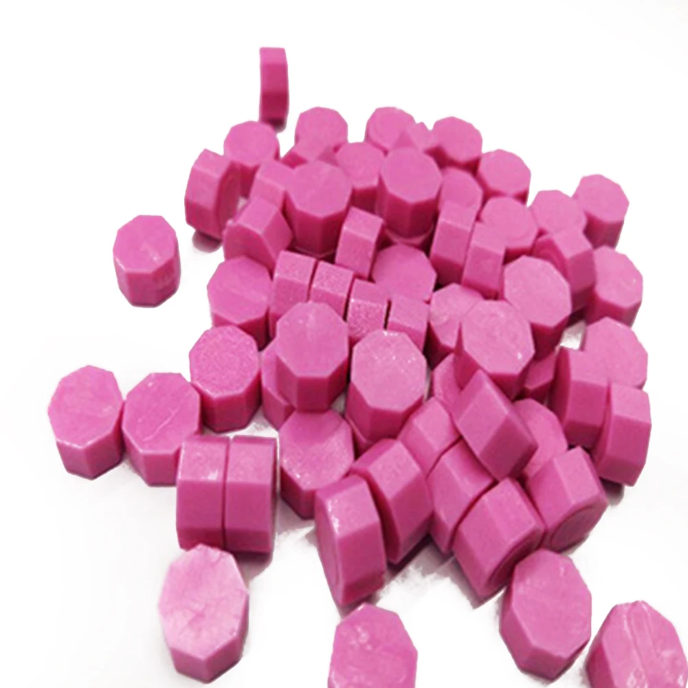 Pink 100 шт, для дня рождения, уплотнение, воск, приглашение, Ретро стиль, ремесло, красочные бусины, тиснение, конверт, сделай сам, декоративные, для свадьбы, вечеринки, восьмиугольник - Цвет: Pink
