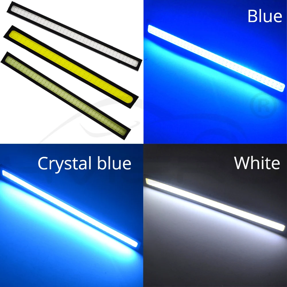 Hviero 1Pcs 17cm Car DRL COB Driving Fog lamp Double Row76Leds Daytime Running lights Auto Waterproof update Ultra Bright LED DC 12V