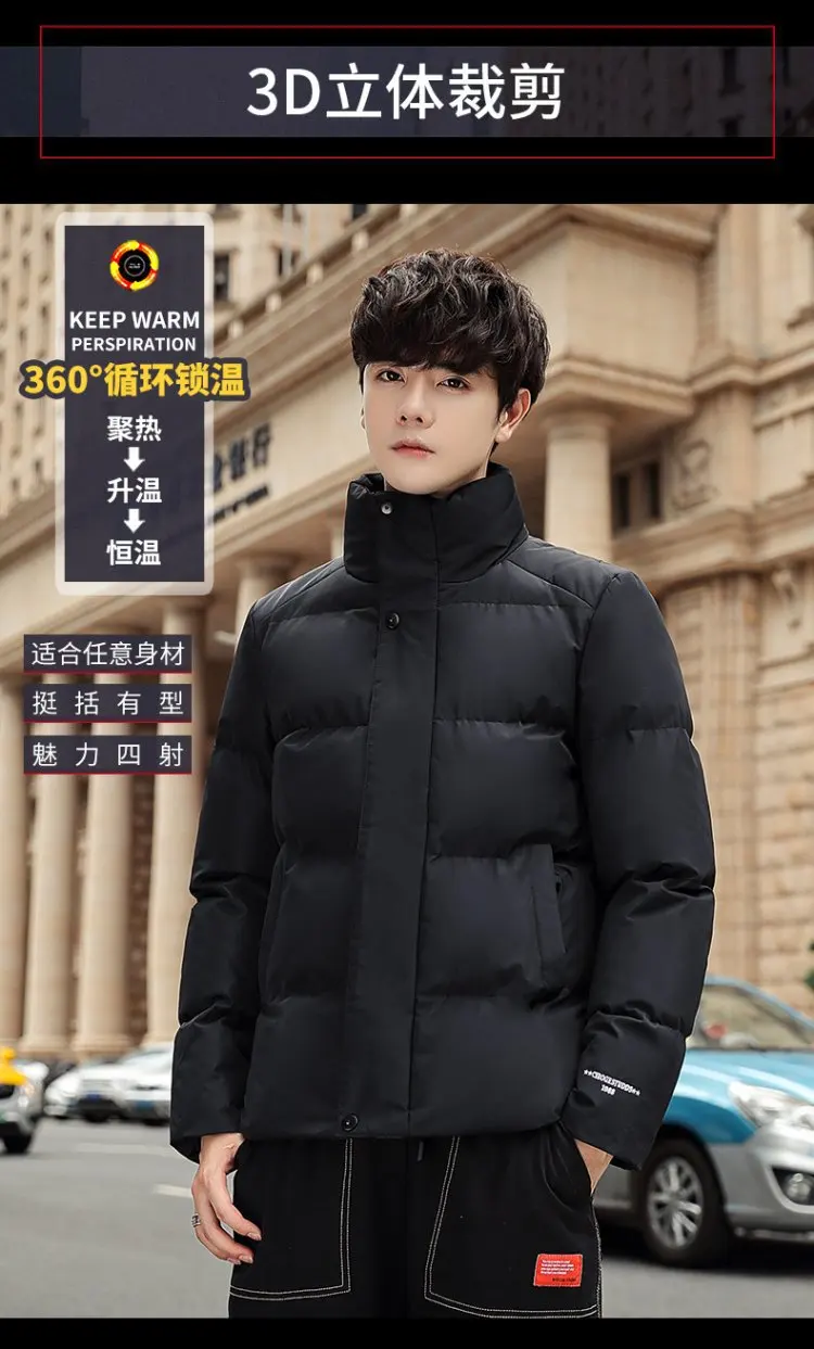 black parka Parka Men 2021 Winter Padded Jacket Men's Korean Style Slim Thick Short Jacket Fashion Down Padded Jacket Men's Winter Jacket long parka