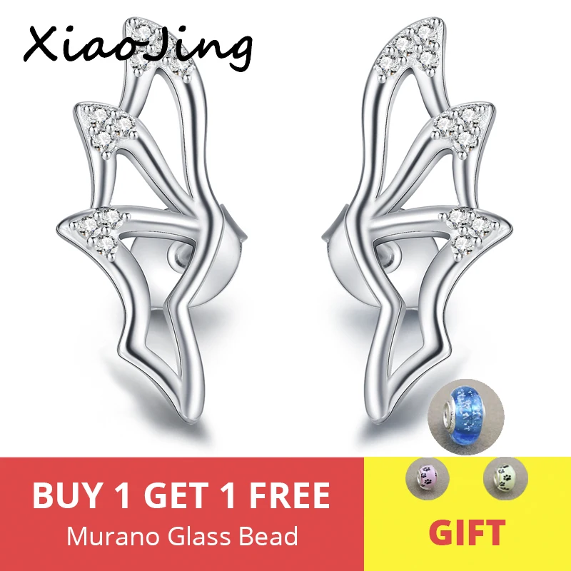 

New arrival Genuine 100% 925 Sterling Silver Mysterious Bat wing Dazzling CZ Stud Earrings for Women Fashion Jewelry Gift