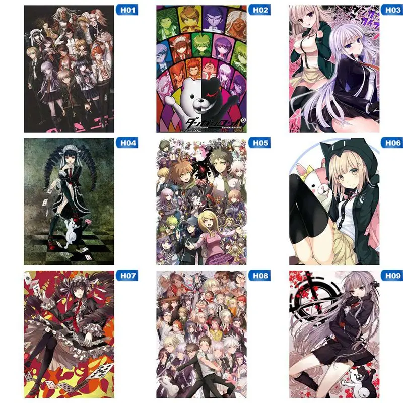 Аниме мультфильм данганронпа: триггер счастливый рисунок постер украшение