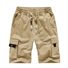 Летние новые мужские модные брюки свободные многокарманные повседневные брюки мужские шорты песочные брюки