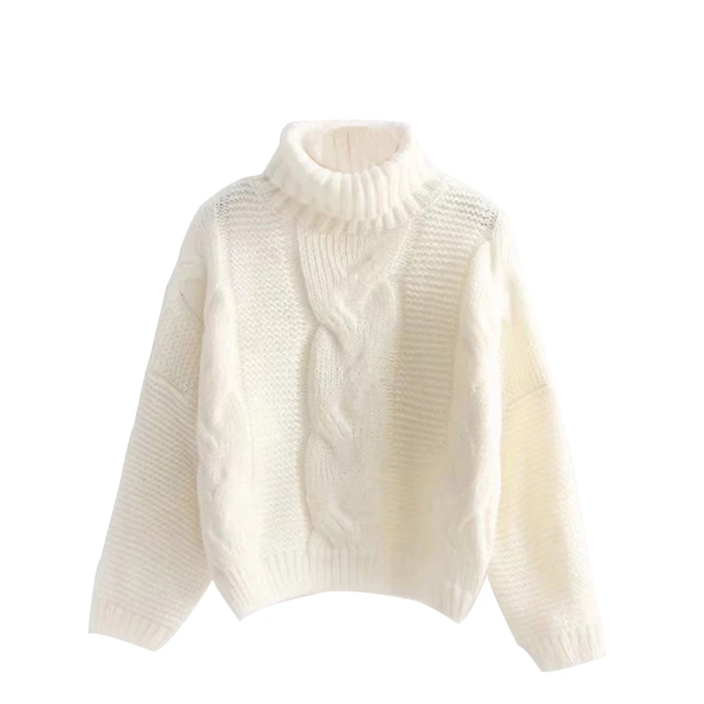 Осенне-зимний женский модный свитер, базовый Женский пуловер с рукавом «летучая мышь», однотонная женская Повседневная вязаная уличная одежда - Цвет: white