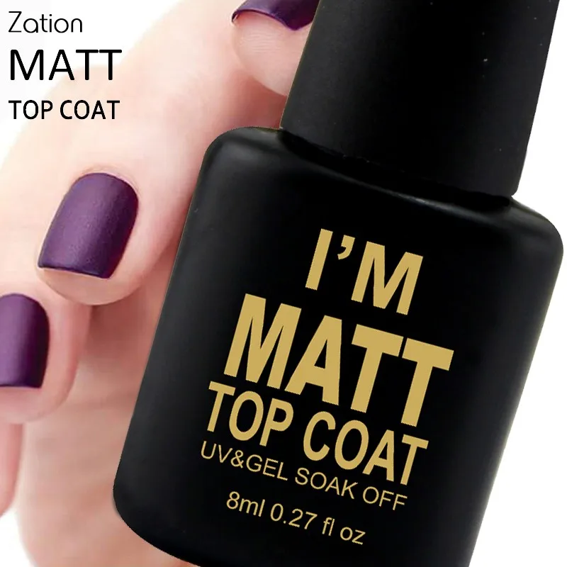 УФ гель для дизайна ногтей Zation Matte Top Coat лак Lucky маникюра легкая чистка Гель