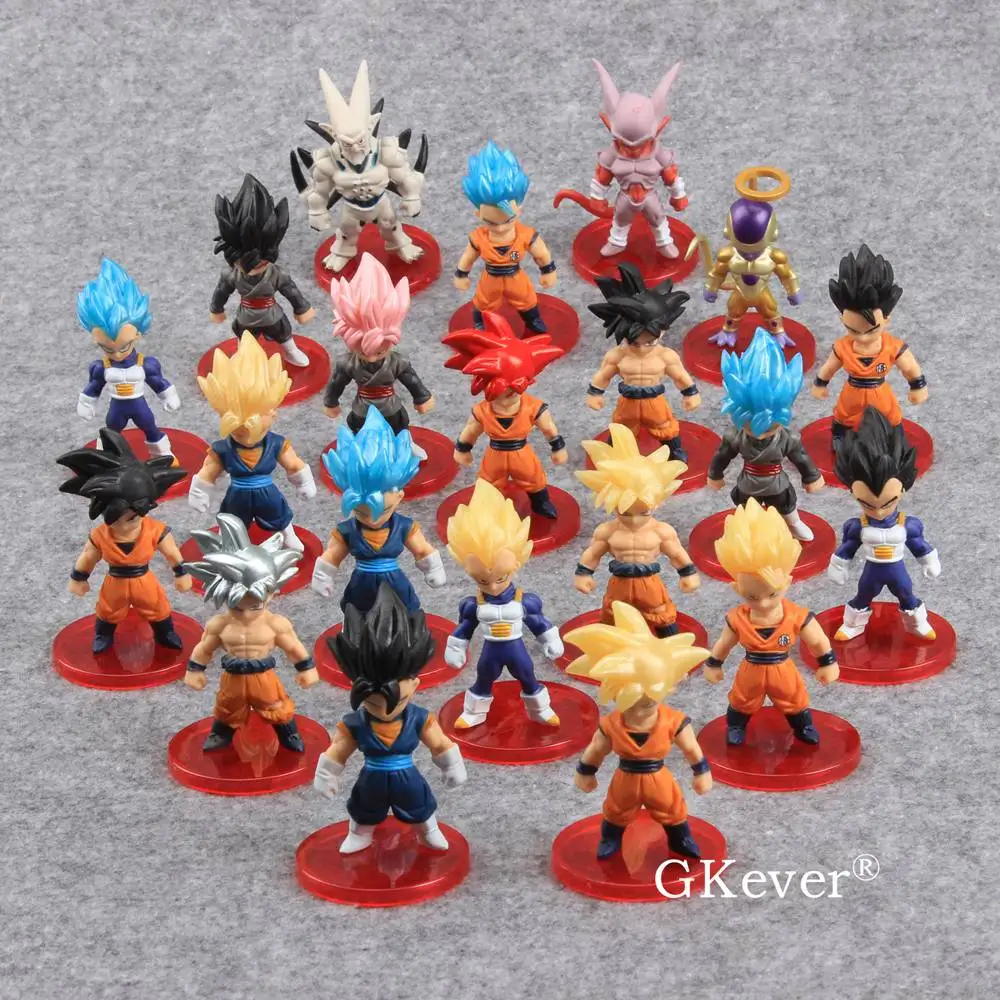 

21pcs /set Dragon Ball Action Figure Model toys Son Gohan Krillin Lunchi Vegeta Trunks Freeza Collectible Model Children Gift