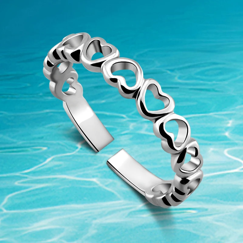 2014 Новый бренд Jewelry кольцо, мода 925 массива натуральной серебро кольца сердца для девочек