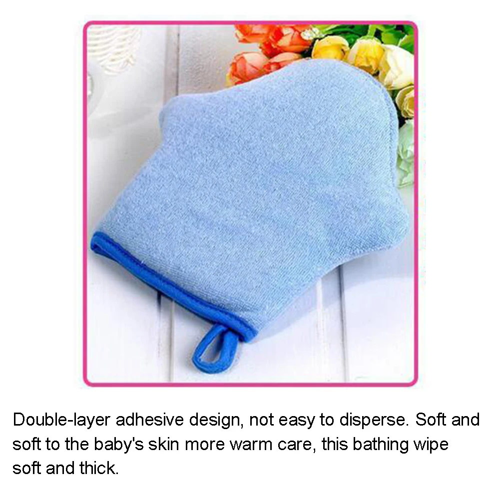 Cute Animal Cartoon Duck Print Baby Soft Cotton Bath Shower Exfoliating Rubbing Towel Glove Sponge children's bath towel bath