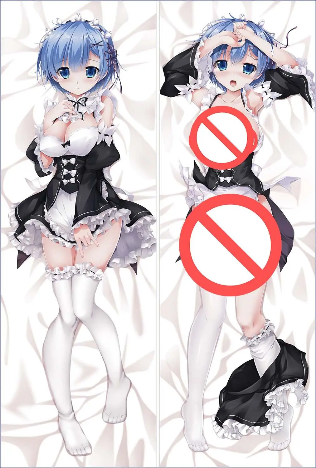 Чехол с рисунком аниме Re Zero Kara Hajimeru Isekai Seikatsu Dakimakura Обложка героями Рем и ОЗУ