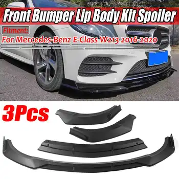 

Matte Black Car Front Bumper Splitter Lip Spoiler Diffuser Protector Cover Trim For Mercedes For Benz E-Class W213 2016-2020