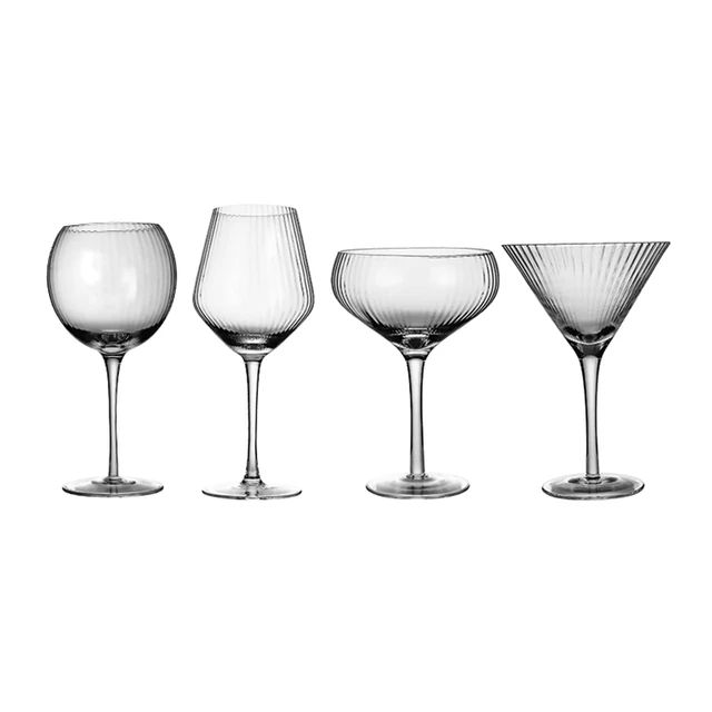 Vertical Stripes Nordic Ribbed Martini Glasses Dessert Cup Shallow Wine  Champagne Cocktail Glass Green Ribbed Nordic Glasses - Glass - AliExpress