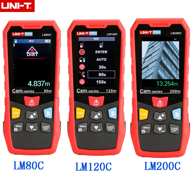 

UNI-T LM80C/LM120C/LM200C camera type Laser Distance Meter (Pro C Edition) IP65 waterproof/dustproof multi-function range finder