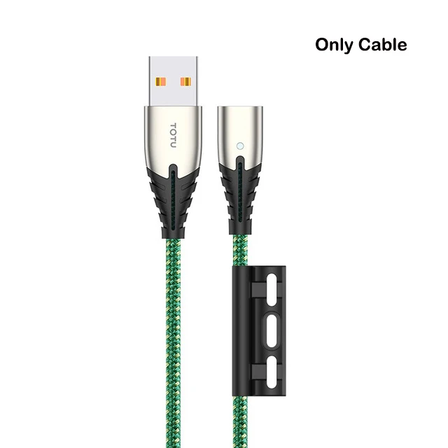 Магнитный кабель TOTU usb type C для зарядного устройства iPhone, 1,2 м, провод для быстрой зарядки из цинкового сплава, Micro USB для Android, huawei, LG, зарядный провод - Color: Green cable
