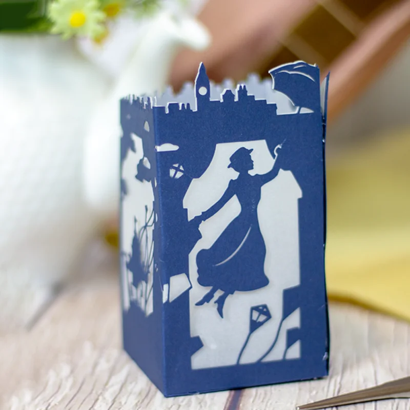 

Woman Lantern Metal Cutting Dies Stencil DIY Scrapbooking Album Stamp Paper Card Embossing Crafts Decor