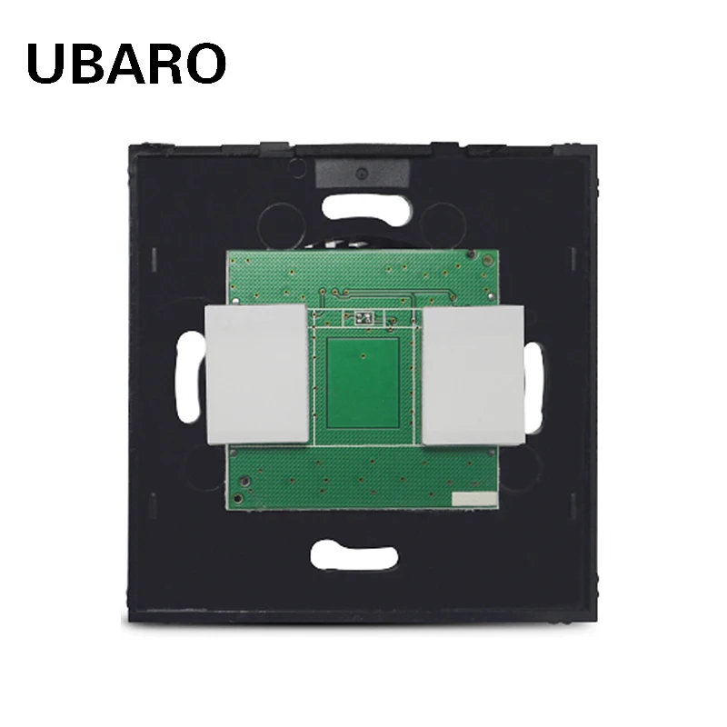 

UBARO EU/UK No Crystal Glass Wall Touch Switch PC Material 2 Way Black Shell