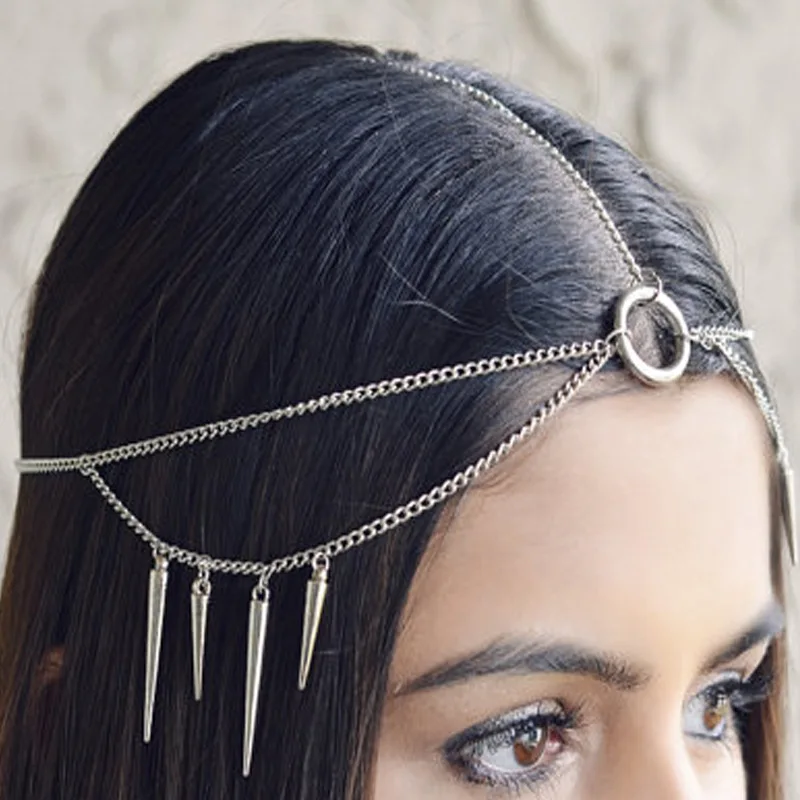 FUN-BEAUTY New Head Chain Fashion Simple Luxury Metal Circle Personality Multi-layer Trend Women's Hair Accessories | Украшения и