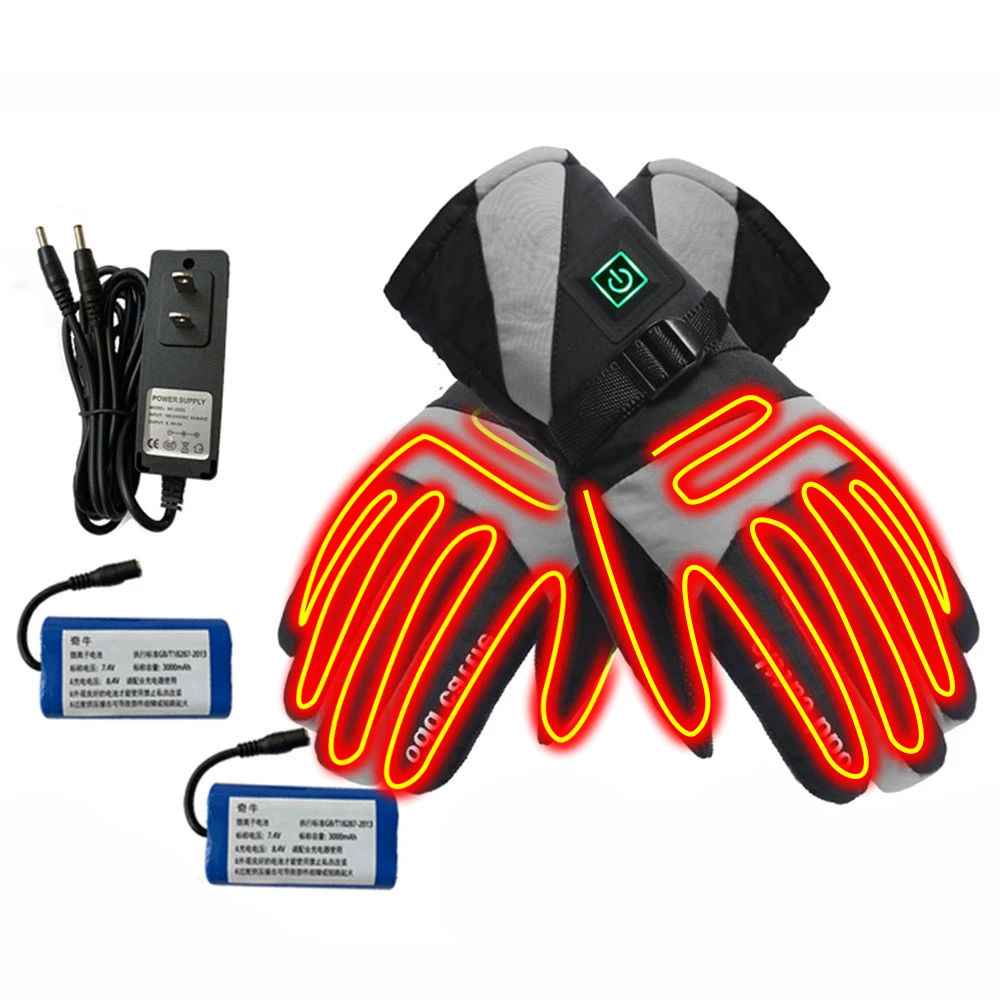 Новинка, мотоциклетные перчатки, водонепроницаемые, с подогревом, Guantes, Moto, сенсорный экран, на батарейках, для езды на мотоцикле, для гонок, зимние перчатки