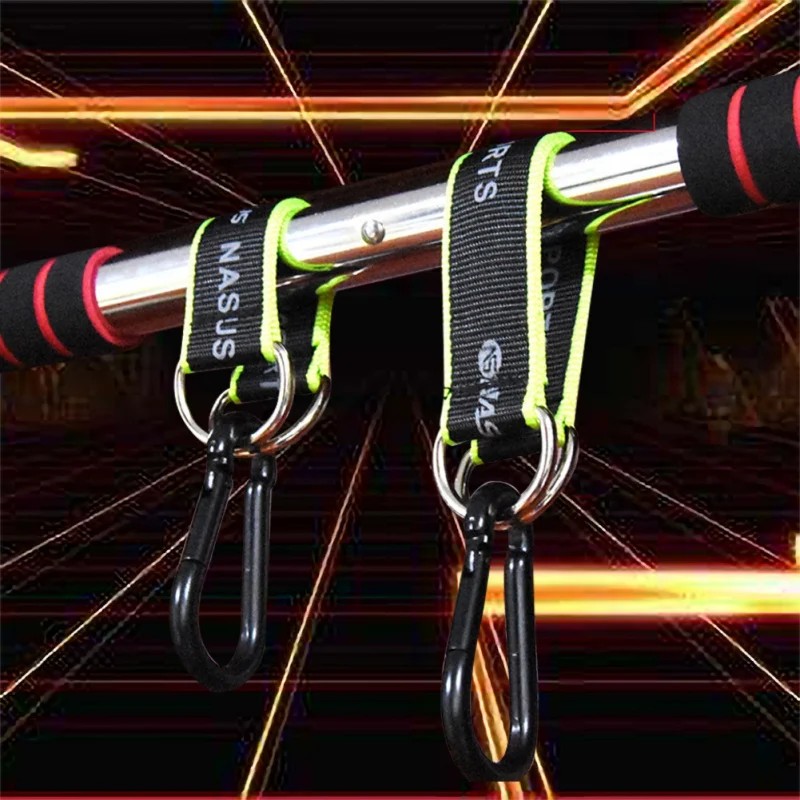 

Multifuncational Hook Carabiner Strap Indoor Swing Toy Door Frame Horizontal Bar Snap Hook Carabiner And Connector Strap Set