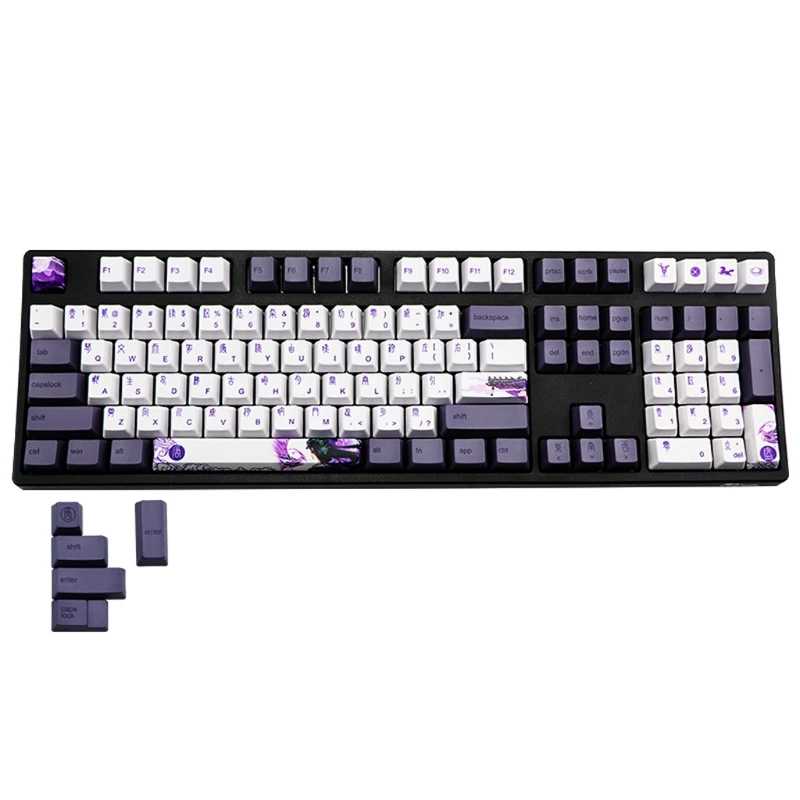113 Keys Purple Datang Keycap PBT Sublimation Keycaps OEM Profile Mechanical Keyboard Keycap Chinese Style GK61 GK64 113 Keys Purple Datang Keycap PBT Sublimation Keycaps OEM Profile Mechanical Keyboard Keycap Chinese Style GK61 GK64