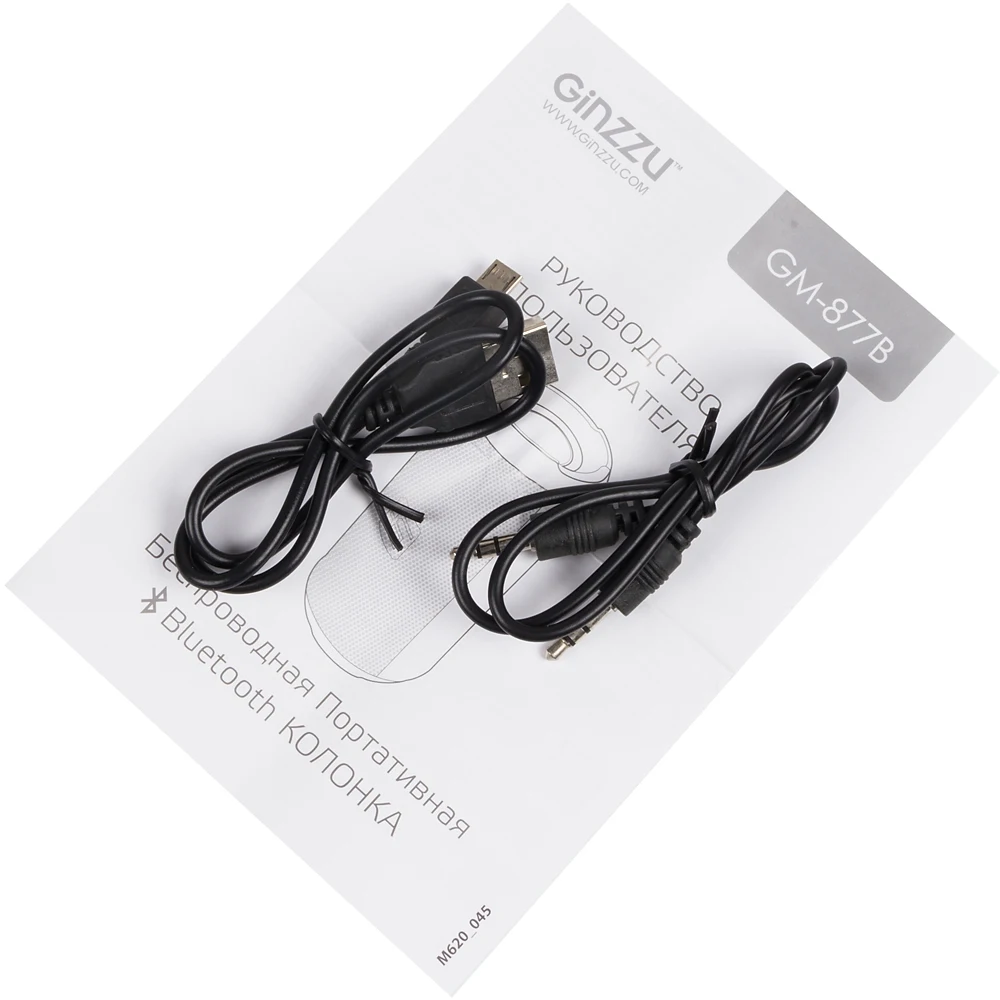 Колонка порт. Ginzzu GM-877B черный 10W 2.0 BT/3.5Jack/USB 10м 1200mAh